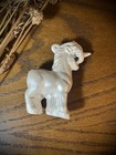 Vintage 1980s 1990s Iridescent White Porcelain Mama And Baby Unicorn Figurine
