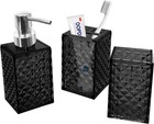 3pcs Black Bathroom Accessories  Contain Soap Dispenser   Toothbrush Holder S   
