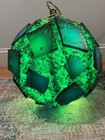Vtg Mid Century Modern Green Chunky Lucite Rock Candy Hanging Swag Lamp