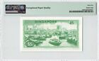 Singapore 5 Dollars 1973  P-2d  Sign  Sen  Pmg 65 Epq Gem Unc  Orchid Series