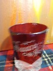 Antique 1900s Niagara Falls Souvenir Hand Etched Ruby Flashed Glass Tumbler