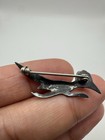 Native American Turquoise And Sterling Silver Roadrunner Pendant