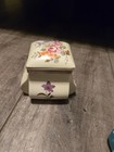 Vtg Lefton China Porcelain Hinged Trinket Jewelry Dresser Box Xa8134 1970s Japan
