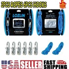 6 Hooks Rope With Roller Tensioner Lock Buckle Tie Down Rope Cargo Tightening Ne