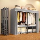 Heavy Duty Portable Metal Closet With Cover Foldable Covered Clothes Rack 74 8 