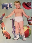 Vintage  1950 Baby Sister   Baby Brother Uncut Paper Doll Book   1564