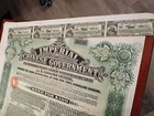 China 1911 Imperial 1910 Railway Tientsin Pukow 100 Sterling Bond Loan Waterlow
