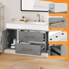 48 Inch Floating Bathroom Vanity With 2 Drawers Wall Mounted Storage Cabinet