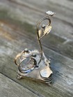 Antique Victorian James W Tufts Silverplate Napkin Ring Floral Stand