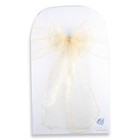 10 Pcs Organza Chair Cover Bow Sash 108 x8  - Gold - Wedding Party Banquet Ma
