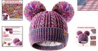 Winter Hat For Kids Toddler Children  Girls Beanie With Double Pom Pom Warm F   