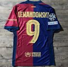 Barcelona  9 Lewandowski 2024 25 Player Version Ucl Patchs Jersey Size Large Nwt