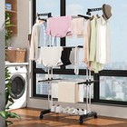 67  Heavy Duty Laundry Clothes Drying Rack Portable Folding Rolling Dryer Hanger