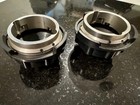 Pair Premium Stainless Arri Bayonet To Aaton Adapters   2 Hard Rubber Caps Set