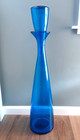 Blenko Huge 35 5  Art Glass Turquoise   6138 Architectural Floor Decanter Husted
