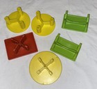 Vintage Fisher Price Little People Playskool Table Lot Picnic Castle Bacon Eggs