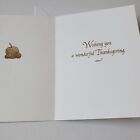 Vintage Thanksgiving Card Harvest Pumpkin Grapes Apples Wonderful Thanksgiving