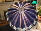 Antique Victorian Blue With Decorations Parasol 25 Inch C 1890  Bakelite Handle