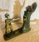Original Teddy And The Bear- J e Stevens Cast Iron Mechanical Coin Bank - 1909