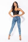 Womens High Waist Skinny Stretch Jeans Denim Jeggings Slim Pencil Pants Trousers
