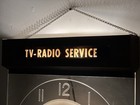 Vtg 1950s Rca Tv Radio Service Lighted Advertising Clock Sign We Use Rca Tubes