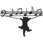 Otoolling Cat Playing Music Wall Decor Metal Black Cat 13 8 l X 10 w Classic