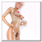 Latex Catsuit Open 3 Holes Sexy Trims Long Sleeve Clubwear Customized 0 4mm B18