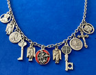 Custom Catholic Saint Medal Charm Necklace Medals Archangel St Michael Red Ename