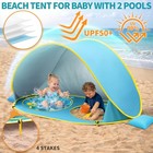 Baby Beach Tent With Pools Uv Protection Pop Up Play Canopy For Two Kids