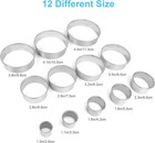 Donut Hole Cookie Biscuit Cutter Set Metal Scone Circle Ring Molds 12 Pcs New