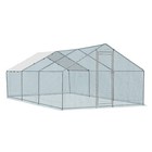 Large Metal Chicken Coop Walk-in Chicken Run 10x20ft Peaked Roof With Cover