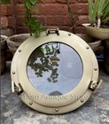 Antique Brass Finish Port Hole Nautical Maritime Boat Ship Window Style Wall