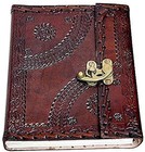 Leather Journal Handmade 7x5 Vintage Diary Notebook     200 Pages  Single Lock