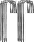 12 Inch Rebar Stakes  8 Pack Ground Stakes J Hook Tent Stakes Heavy Duty Galvani