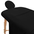 Massage Table Sheets Set - 3 Pcs 100  Cotton Flannel - Includes Fitted Black