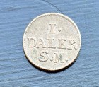 1716 1 Daler Sweden Danish West Indies Copper Coin Km 354 Nice Details 