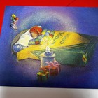 Vtg Christmas Greeting Card Mouse Sleeping In Crayola Crayon Box Hallmark Unused