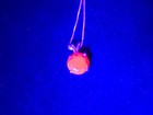 Sterling Red Cadmium Glass Necklace Uv Orange 925 Silver Uranium Glass