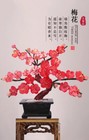 Gem Jade Plum Blossom Wintersweet Flower Bonsai Plant Tree Stone Pot Home Decor
