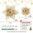 24 Pcs 6  9  Large Size Poinsettia Artificial Christmas Flowers Decorations For 