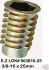 E-z Lok 3 8-16 X 25mm Flanged Thread Insert  For Wood Die Cast Zinc  10 Pcs 