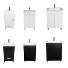 18 20 24  Black white Bathroom Vanity Cabinet W undermount Resin Vessel Sink