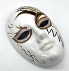 Porcelain Painted Venetian Mardi Gras Mask Wall Decor Carnival Masquerade Guc