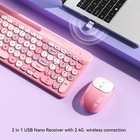 Wireless Keyboard And Mouse Combo  Retro Wireless Keyboard With Round Keycaps 