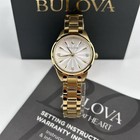 New Bulova Sutton 97p150 White Diamond Dial Stainless Steel Women s Quartz Watch