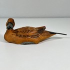 Vintage Hand Carved Miniature Pintail Hen Duck Decoy Wood Folk Art 7 5 