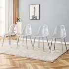 Modern Dining Chairs Kitchen Home Armless Side Chair Silver Metal Legs Set Of 6