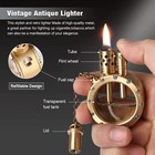 Vintage Trench Lighter  Windproof Pipe Lighter Fluid Refillable With Creative Tr