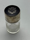 Antique English Sterling Silver   Cut Glass Vanity Jar Early 20th Century Box