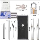 25pc Locksmith Set With Transparent Lock For Practice  Training  Rustproof